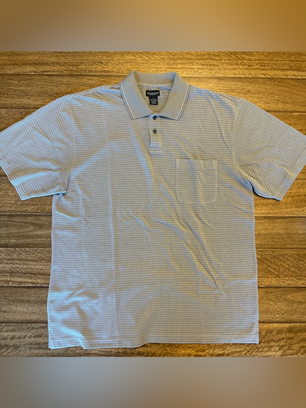 Van Heusen Light Blue Striped Polo Shirt A207